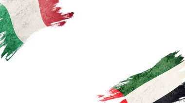 Beyaz Arkaplanda İtalya ve Uae Bayrakları